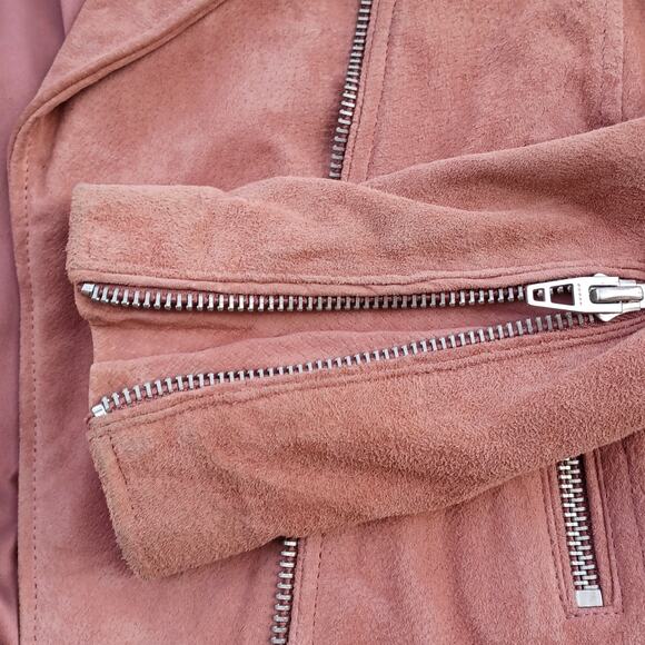 BlankNYC Dusty Rose Suede Moto Jacket  | Boho Luxe | Y2K Coquette Street Style - Picture 9 of 16